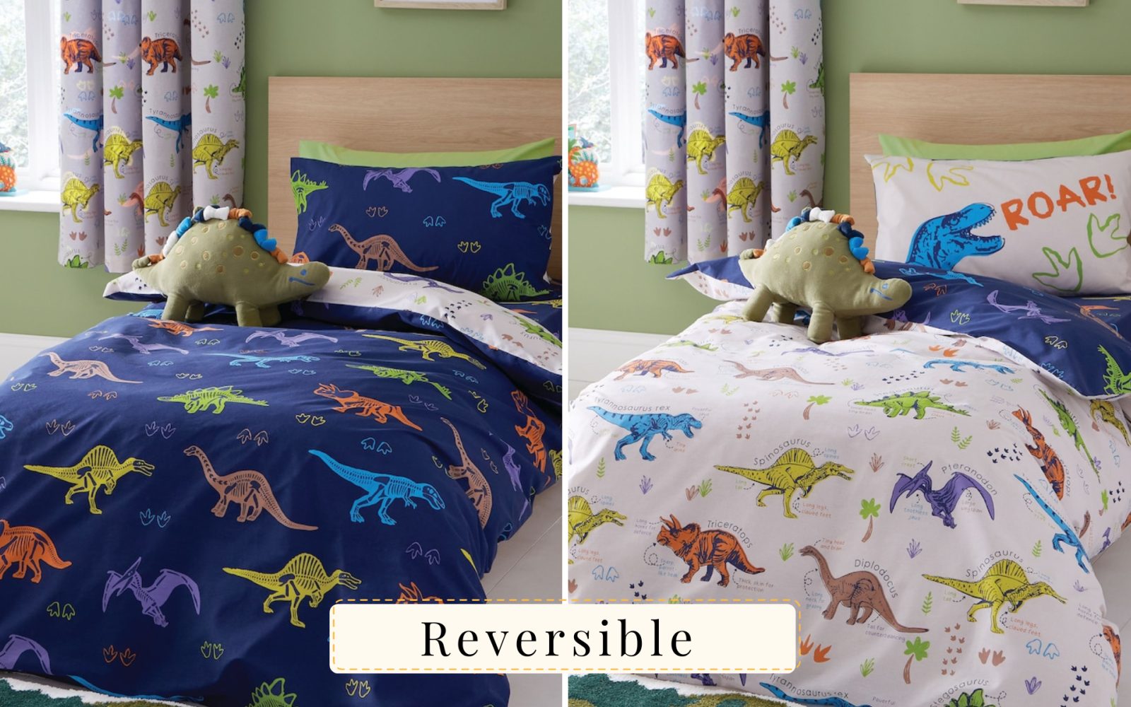 Reversible boys bedding