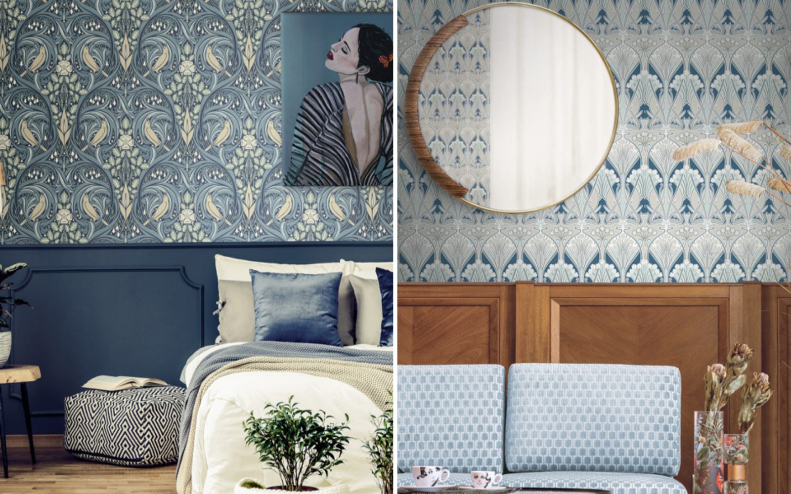 Morris design wallpaper duo