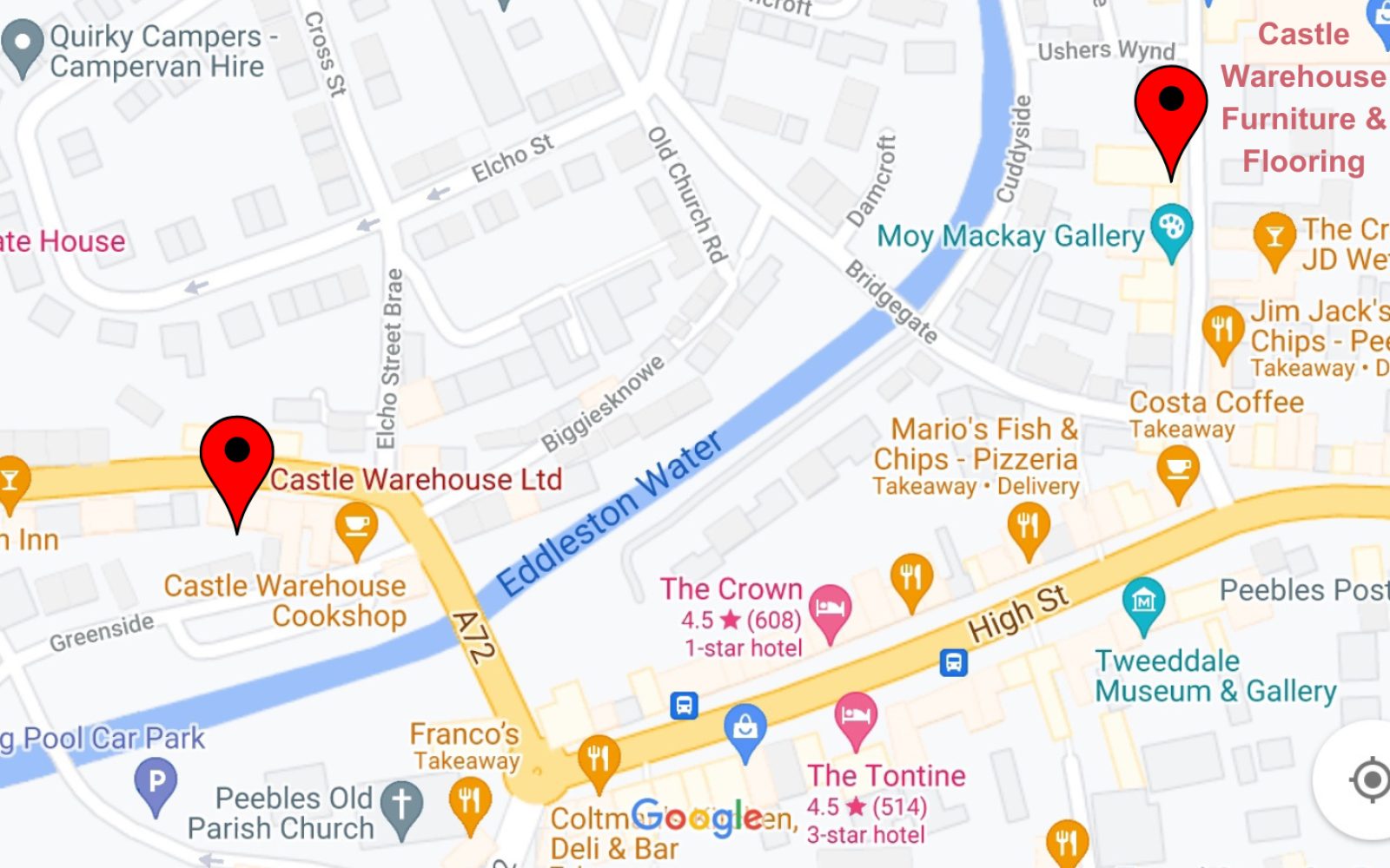 Map of Peebles